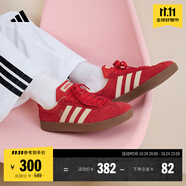 adidas「T頭鞋」VL COURT復古休閑板鞋德訓鞋男女阿迪達斯輕運動(dòng) 淺猩紅/暖香草色/黃色   42