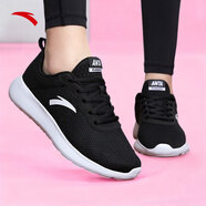 安踏女鞋運(yùn)動(dòng)鞋女冬季新款皮面防潑水休閑跑步鞋女士鞋子女媽媽鞋 【網(wǎng)面5526】黑白-1 38