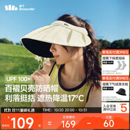 蕉下（beneunder）遮陽帽子防曬帽女防紫外線太陽帽貝殼空頂帽便攜BM561白