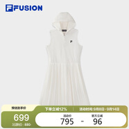 FILAFUSION斐樂潮牌女子梭織連衣裙2025夏季休閑連帽無袖裙