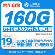 中國移動流量卡19元【自選AAA靚號】5G純上網(wǎng)卡大全國通用電話手機(jī)長期非無限永久