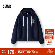 森馬（Semir）[商場同款]外套女連帽刺繡學(xué)院風(fēng)2025春寬松質(zhì)感夾克101125108002