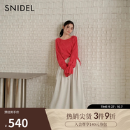 SNIDEL秋冬圓領(lǐng)甜美鏤空系帶針織衫毛衣SWNT245302紅色本命年 紅色 均碼 （F）