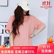 耐克（NIKE）粉色短袖男女情侶裝夏季新款純棉運動T恤寬松上衣五分袖 粉紅BV0508-824 男女同款 寬松透 XL 推薦150-180斤