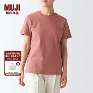 無(wú)印良品（MUJI） 女式 雙羅紋編織 T恤 休閑百搭 短袖女夏季薄荷曼波風(fēng) 煙熏粉色 3S XS
