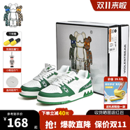 暴力熊（VIOLENTBEAR）男鞋秋冬新款透氣低幫板鞋休閑運(yùn)動(dòng)鞋子潮鞋百搭女鞋情侶鞋輕奢潮 白綠色 41