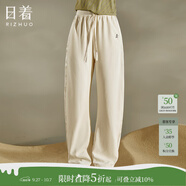 日著設(shè)計(jì)師女裝2025秋季新款運(yùn)動(dòng)休閑寬松顯瘦高級(jí)窄版直筒長褲子 米白加厚款 XL