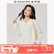 佐丹奴T恤女基礎款舒適內(nèi)搭打底衫純棉純色V領(lǐng)長袖t恤女13322759