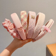 曉熊貓兒童發(fā)箍女2025新款不勒頭洗臉壓發(fā)寬邊防滑頭箍發(fā)捆女童發(fā)卡頭飾 珊雁6件套