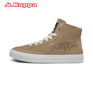 Kappa潮品情侶男女高幫休閑板鞋新款K09Y5CC23D 棕色-487 35