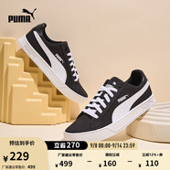 彪馬（PUMA）【小白鞋】經(jīng)典帆布薄底板鞋男女黑白運(yùn)動(dòng)鞋SMASH 374754 黑色-白-02 35.5