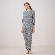 春夏癡呆老人護理褲智障失禁患者病人拉鏈背帶開(kāi)襠反穿連體衣褲 薄加絨條紋背開(kāi)拉鏈長(cháng)袖保 4XL