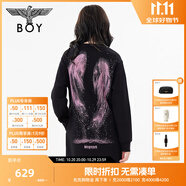 BOY LONDON【星辰入?！咳棺影做L老鷹百搭黑色連衣裙W17008 黑色 M