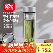 富光尊爵玻璃杯 男女士雙層水杯 高硼硅玻璃 304茶隔杯子泡茶杯400ml