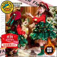 G.DUCKKIDS童裝圣誕節(jié)兒童服裝女童連衣裙秋冬季洛麗塔公主裙卡通洋氣生日裙 237款單加絨連衣裙 100 建議90-100cm3-4歲