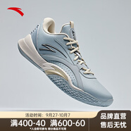 安踏（ANTA）風(fēng)洞5丨低幫籃球鞋秋新款運(yùn)動(dòng)鞋男緩震透氣實(shí)戰(zhàn)場(chǎng)外籃球鞋 【革面】霧灰/白堊色-6 44.5