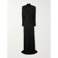 絲黛拉麥卡妮（Stella McCartney） FW25 輕奢 女士 喬賽縐高領(lǐng)禮服 黑色 20 | 40 IT