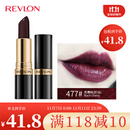 露華濃（Revlon）麗采保濕滋潤唇膏女士啞光黑管口紅女士不掉色美妝化妝品女彩妝 477#黑櫻桃（奶油質(zhì)地）