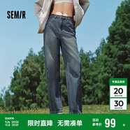森馬牛仔褲女寬松長(cháng)褲遮肉顯瘦百搭春秋純棉錐形褲109524124006
