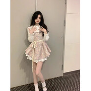 園翌秋季穿搭一整套感獨特絕美小裙子套裝早秋吊帶連衣裙長(cháng)袖襯衫 兩件套【版】【襯衫+吊帶裙】 S (建議80-90斤左右)