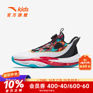 安踏（ANTA）兒童運動鞋男大童鞋2025春季新年款氮科技旋鈕扣籃球鞋 安踏白/黑/熱力紅-1 34
