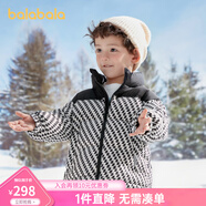 巴拉巴拉【官方正品】男童羽絨服小童寶寶加厚外套冬裝新款童裝兒童親子裝 黑色調(diào)-00319-番鴨絨 110 cm
