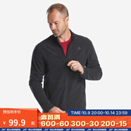 迪卡儂（DECATHLON）保暖戶外抓絨衣外套男女運動寬松秋搖粒絨外套沖鋒衣內膽 男款-全拉鏈-黑色 M