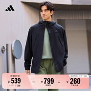adidas情侶款防潑水休閑通勤連帽夾克外套男裝秋季阿迪達(dá)斯輕運(yùn)動(dòng) 黑色 M