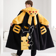 俞兆林（YUZHAOLIN）男睡衣秋冬季加絨加厚珊瑚絨睡袍大童套裝青少年學(xué)生浴袍家居服 GD-8933【睡袍+褲子】 M 小碼【身高152-160CM】【體重100斤內】