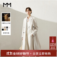 麥檬【麥檬1680人生大衣】MM爆款版型冬黑灰羊毛絨毛呢大衣外套女 象牙白5EB970931 XS （95斤以下）