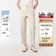 哈吉斯（HAZZYS）女裝 直筒通勤休閑褲ATDSP0CAX02 乳白色I(xiàn)V 34(155/66A34)