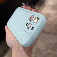 中掌柜玫紅色卡龍Y500適用VIVO X300/X200手機殼X90/S30/X0PRO/x1 淡藍色[氣囊凹凸殼] vivo X90S