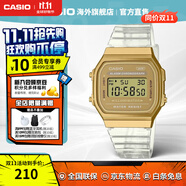 卡西歐（CASIO）手表旗艦店 黑客帝國防水學(xué)生男石英電子F-91W小黑表 情人節(jié)禮物 A168XESG-9ADF