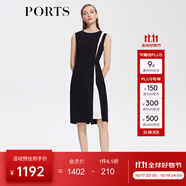 PORTS寶姿早春新款女裝連衣裙ALD8D014JWP052 BLACK CREAM M (6)