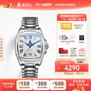 依波路（ERNEST BOREL）瑞表情侶全自動(dòng)機(jī)械原裝進(jìn)口方盤腕表傳奇系列送老公 37MM鋼帶商務(wù)白面【中國限定款】 37mm