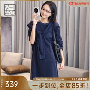 美洋（MEIYANG）肯豆衛(wèi)衣潮人出街磨毛假兩件一體式披肩連衣裙時尚氣質(zhì)休閑衛(wèi)衣女 藍色 M