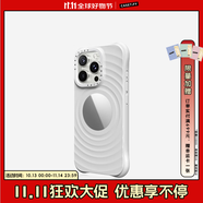 CASETIFY 純色波漾手機(jī)殼 MagSafe兼容 硅膠手機(jī)殼 適用于蘋果iPhone17/16/15 Air/Plus/Pro/Max手機(jī)保護(hù)殼 波漾鏡面-白色Magsafe iPhone 16 