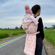 優(yōu)恩蓓嬰兒背帶四川貴州云南傳統(tǒng)背娃背巾秋冬加厚加棉防風(fēng)后背式中厚 粉色貓咪【加厚】