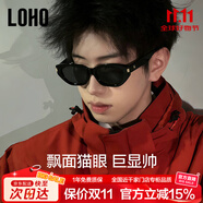 眼鏡生活（LOHO）偏光復(fù)古貓眼男高級感開車專用窄框墨鏡女防曬太陽鏡吸睛護目鏡
