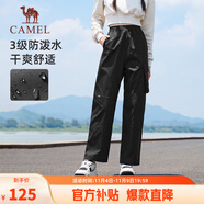 駱駝（CAMEL）休閑戶外登山褲女防潑水直筒工裝褲 J24CA6L6646 幻影黑 XXL
