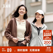 森馬梅花系列外套女寬松插肩袖刺繡春秋休閑連帽夾克109524108001