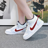 耐克（NIKE）Court Borough Mid女子復(fù)古中幫防滑休閑運(yùn)動(dòng)板鞋F(xiàn)B7177-141 FV8122-161奶藍(lán)紅  39