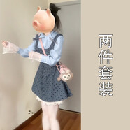 園翌小個(gè)子灰色子女裝春季2025小香miu系穿搭裙套裝 襯衫+背心裙【套裝】【開(kāi)春搭配一整套韓系氛圍感穿搭 M 45/55kg