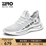 零度Zero男鞋新款薄款飛織網(wǎng)面運動休閑鞋輕便男士椰子鞋戶外旅游鞋子 網(wǎng)面款-白色 39