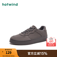 熱風(fēng)（Hotwind）男士時(shí)尚休閑鞋冬季新款圓頭系帶休閑加絨厚底板鞋 09灰色 44