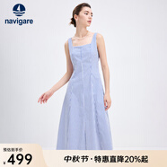 Navigare意大利小帆船女士連衣裙夏季休閑裙吊帶修身裙裝不同批次隨機(jī)發(fā)貨 方鈉石藍(lán) S