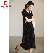 皮爾卡丹時(shí)尚波點(diǎn)百褶黑色高端連衣裙女2025年春夏新款歐洲站大碼氣質(zhì)長(cháng)裙 黑色波點(diǎn) L 【120斤-135斤】