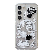 優(yōu)選WASAI哇噻韓國ins小眾可愛(ài)貓咪涂鴉插畫(huà)適用三星s23ultra手機殼s24磁吸支架s22ultra新款透明 磁吸殼u0004黑白貓咪插畫(huà) 三星Galaxyu0004S23+