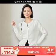 佐丹奴針織衫女精梳純棉抗起球空調(diào)衫氣質(zhì)圓領(lǐng)針織開衫女18354003