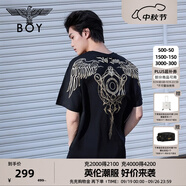 BOY LONDON【暗黑羅盤(pán)】夏情侶款短袖權杖印花炸街潮牌T恤N01906 N0103902 M